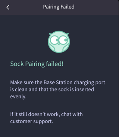 Connecting owlet sock to best sale base station